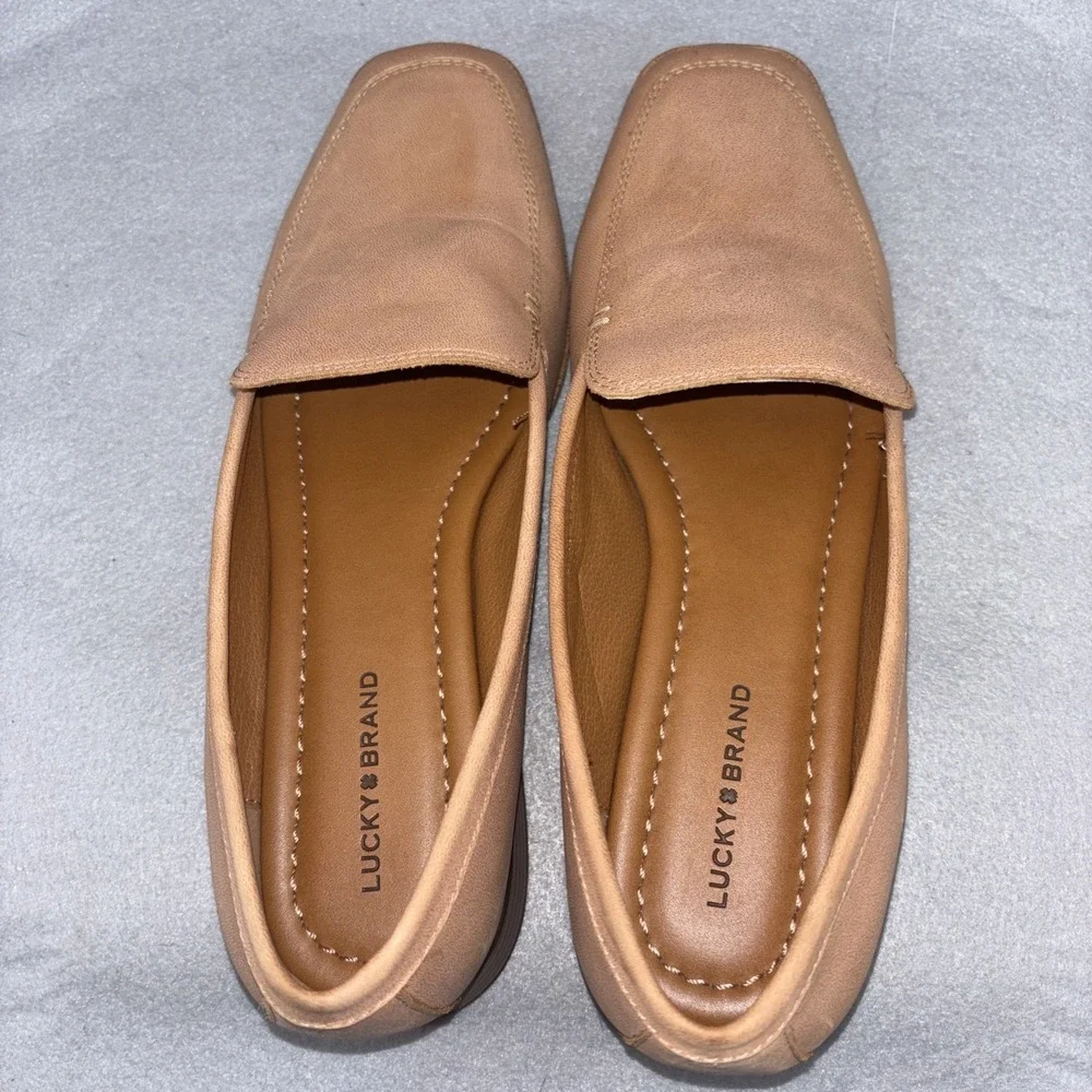 Lucky Brand Laurien Leather Slip On Loafers Shoes Pinky Beige Women's Size 9.5M